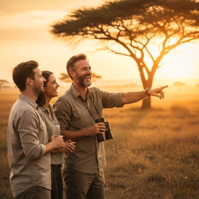 Image showing a happy tourism operator guiding guest because all repetitive work is being taken care of by AI and Automation