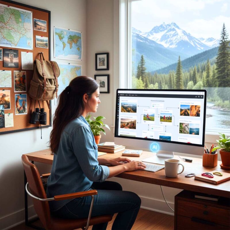 Image of a tour operator building seasonal workflows using the GlobalThinkingApp for tourism.