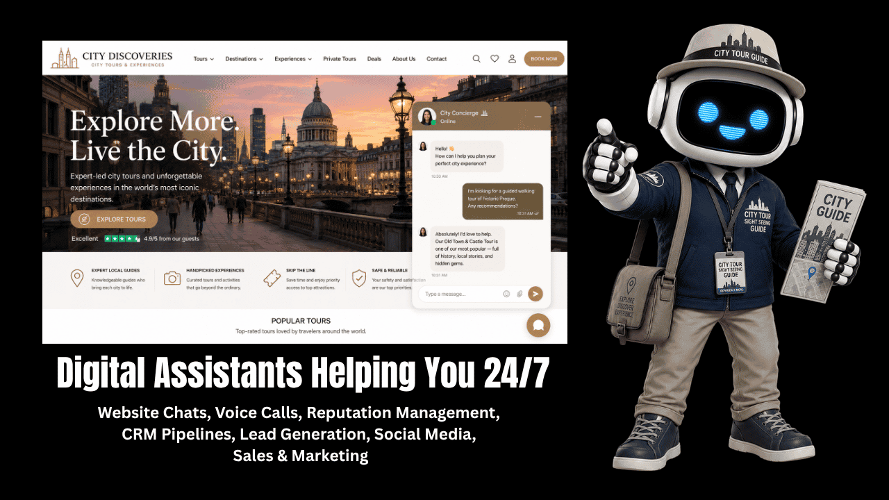 AI agent presenting AI automation services for SME businesses.