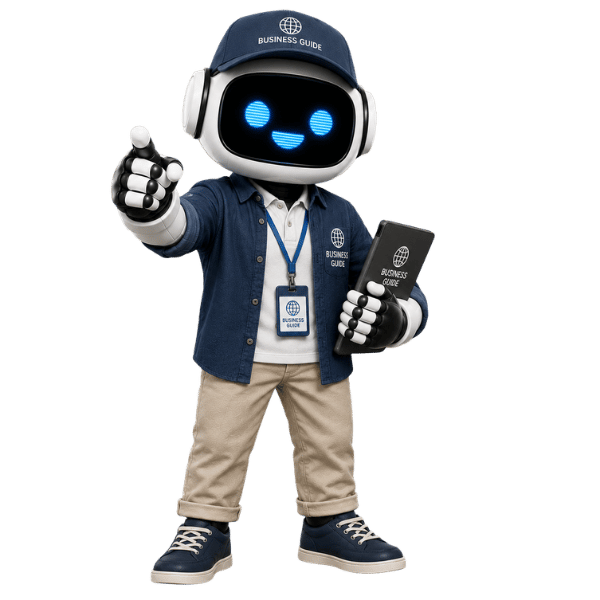AI Agent dresses as a casual business person. AI Agents helping you run your business 24/7